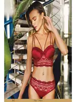 Destekli Dantel İşlemeli Sütyen Takım Büşra 362 Bordo detay görünüm