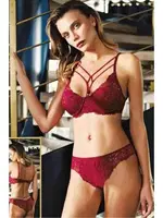 Balenli Çapraz İpli Kadın Sütyen Külot Takım Büşra 882 Bordo