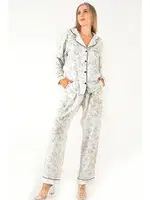 Sweat Floral Uzun Kollu Kadın Pijama Takım DoReMi 002-000083 Beyaz görsel 6