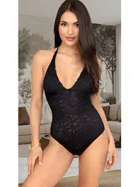 Venlisa Siyah Tam Dantel İnce Askılı Body Venlisa V2700