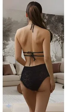 Venlisa Siyah Tam Dantel İnce Askılı Body Venlisa V2700 - Alternatif Görünüm