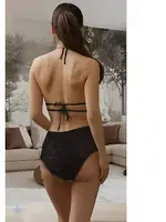 Siyah Tam Dantel İnce Askılı Body Venlisa V2700 Siyah detay görünüm