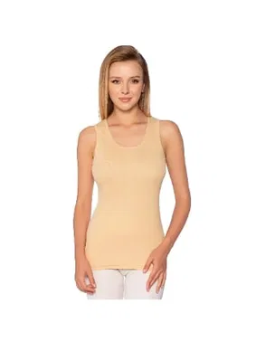 Gümüş Ten Geniş Askılı Ribana Düz Biye Siyah Kadın Atlet Gümüş 4024 - 6 Adet