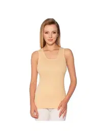 Gümüş Ten Geniş Askılı Ribana Düz Biye Siyah Kadın Atlet Gümüş 4024 - 6 Adet