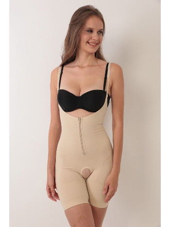 İp Askılı Ağ Kısmı Açık Fermuarlı Tam Boy Kadın Korse Sistina 753