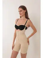 İp Askılı Ağ Kısmı Açık Fermuarlı Tam Boy Kadın Korse Sistina 753 Ten görsel 4