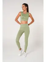 Toparlayıcı Çift Katlı Dikişsiz Yüksek Bel Fitilli Spor Tayt FormActive 1550 Yeşil görsel 24