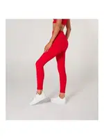 Toparlayıcı Çift Katlı Dikişsiz Yüksek Bel Fitilli Spor Tayt FormActive 1550 Kırmızı görsel 6