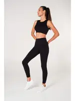 Toparlayıcı Çift Katlı Dikişsiz Yüksek Bel Fitilli Spor Tayt FormActive 1550 Siyah görsel 11