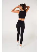 Toparlayıcı Çift Katlı Dikişsiz Yüksek Bel Fitilli Spor Tayt FormActive 1550 Siyah görsel 8