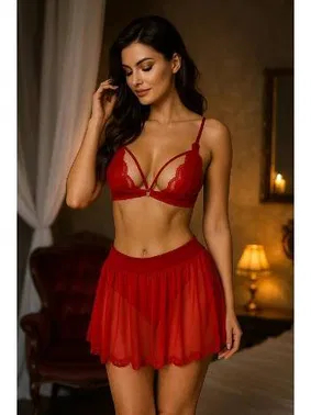 Venlisa Transparan Dantel Detaylı Seksi İç Çamaşırı Seti Venlisa v2704