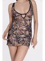 Transparan Desenli Fantezi Kadın Gecelik SHE 1374 Siyah görsel 4