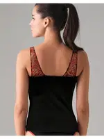 Transparan Tül Askılı Kadın Atlet Doreanse 9406 Siyah detay görünüm