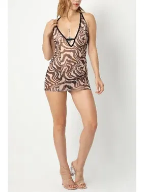 SHE Transparan Yılan Desenli Fantezi Mini Gecelik SHE 1340 - Alternatif Görünüm