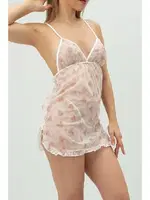 Tül Beyaz String Fantezi Gecelik Takım SHE 1364 Beyaz farklı açı