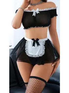 Jesica Bella Tül Hizmetçi Kostüm Vip Siyah Jesica Bella JB-15020