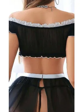 Jesica Bella Tül Hizmetçi Kostüm Vip Siyah Jesica Bella JB-15020 - Alternatif Görünüm