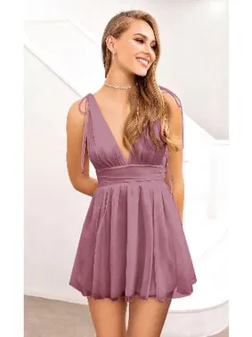 Pink Night Tül Omuz Askılı Tütü Elbise Pink Night 3445