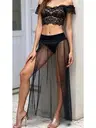 Siyah Tül Pareo Etek Plaj Elbisesi Venlisa V9700