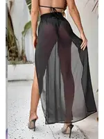 Siyah Tül Pareo Etek Plaj Elbisesi Venlisa V9700 Siyah detay görünüm