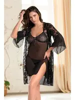 Tül Siyah Sabahlıklı Erotik Gecelik Real Passione 8102 Siyah