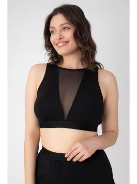 Confeo Tüllü Kadın Siyah Modal Büstiyer Confeo C801-022 - Alternatif Görünüm