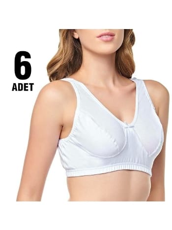 Kalın Askılı Desteksiz Kadın Sütyen 6'lı Tutku 0152