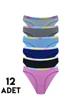 Tutku 12'li Karışık Renk Candy Kadın Bikini Külot Tutku 0579 - Alternatif Görünüm