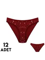 Yıldızlı Helena Karışık Renk Kadın Bikini Külot 12'li Tutku 0587 Asorti görsel 4