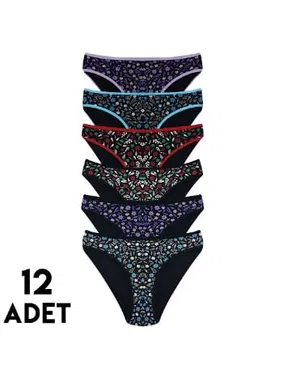 Tutku Çiçekli Amore Kadın Bikini Külot 12'li Tutku 0596 - Alternatif Görünüm