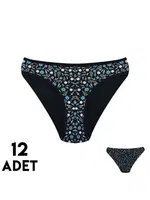 Çiçekli Amore Kadın Bikini Külot 12'li Tutku 0596 Asorti görsel 4