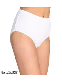 Tutku Ribana Yüksel Bel Kadın Külot Beyaz 12'li Tutku 0922