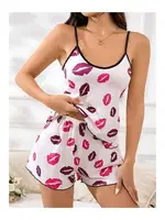 Uyku Bantlı Öpücük Desenli Askılı Şor Takım missisX 3038 detay görünüm