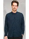 Uzun Kollu Desenli Erkek Gömlek  Doreanse 4618