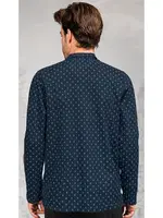Uzun Kollu Desenli Erkek Gömlek  Doreanse 4618 Lacivert detay görünüm