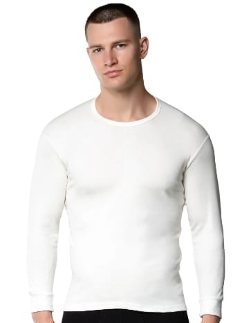 Uzun Kollu İnterlok Erkek Krem Fanila Gümüş 4016