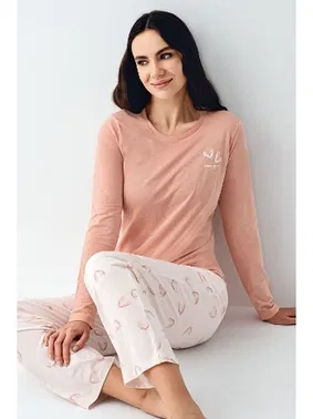 Pierre Cardin Uzun Kollu Kalp Desenli Cepli Kadın Pijama Takımı Pierre Cardin PC9061-S