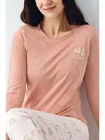 Uzun Kollu Kalp Desenli Cepli Kadın Pijama Takımı Pierre Cardin PC9061-S Pembe farklı açı