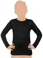 Uzun Kollu Kız Çocuk Termal Üst Fanila Gümüş 4073 Siyah