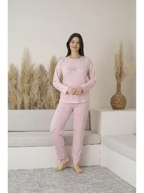 Estiva Uzun Kollu Puantiyeli Viskon Yazlık Kadın Pijama Takımı Estiva 25110