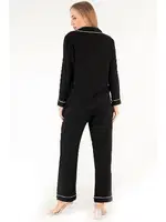 Uzun Kollu Siyah Kadın Pijama Takım DoReMi 002-000081 Siyah görsel 6