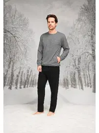 Doreanse Uzun Kollu Yuvarlak Yaka Cepli Erkek Pijama Takım Doreanse 26K4595