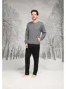 Uzun Kollu Yuvarlak Yaka Cepli Erkek Pijama Takım Doreanse 26K4595