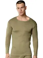 Uzun Kollu Yuvarlak Yaka Termal Erkek Üst Gümüş 4054  Yeşil farklı açı