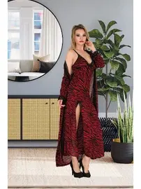 İzabel Uzun Yandan yırtmaçlı Kadın Sabahlık Gecelik İzabel US-6010