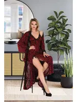 Uzun Yandan yırtmaçlı Kadın Sabahlık Gecelik İzabel US-6010 detay görünüm