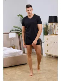 Darkzone V Yaka Siyah Erkek T-Shirt Darkzone 8611