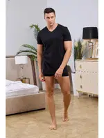 V Yaka Siyah Erkek T-Shirt Darkzone 8611 Görsel