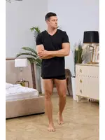 V Yaka Siyah Erkek T-Shirt Darkzone 8611 Görsel görsel 4