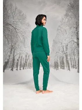 Doreanse Yakası Fermuarlı Çiçek İşlemeli Kadın T-shirt Pantolon Takım Doreanse 26K4103 - Alternatif Görünüm